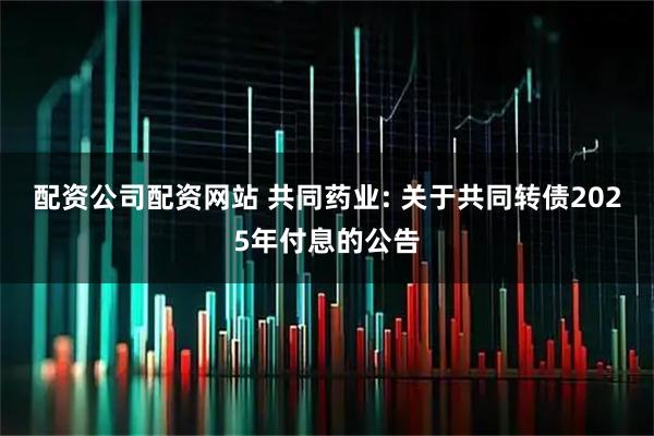 配资公司配资网站 共同药业: 关于共同转债2025年付息的公告